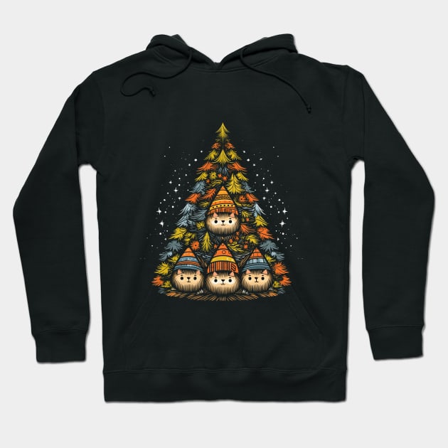 Christmas tree with cats, funny art illustration. Hoodie by Art KateDav